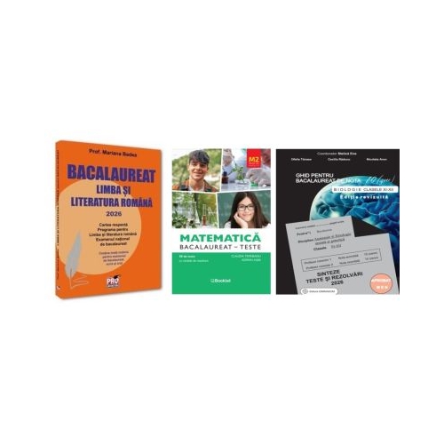 Pachet Bacalaureat 2026. Limba si literatura romana Matematica M2 Profil Stiinte ale naturii si Biologie clasele 11-12 - Mariana Badea Claudia Temneanu Stelica Ene