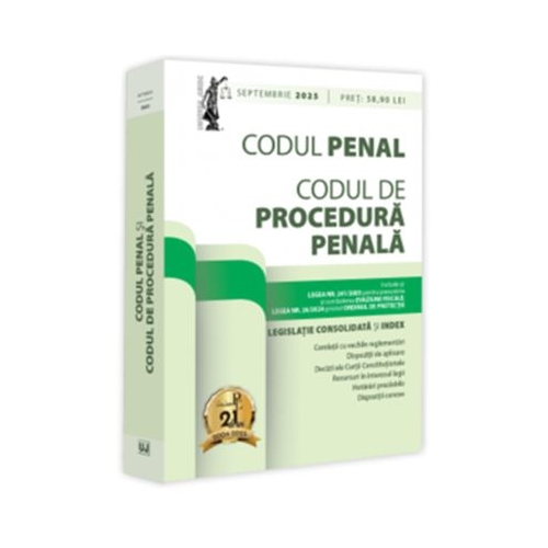 Codul penal si Codul de procedura penala - septembrie 2025. Editie tiparita pe hartie alba - Dan Lupascu