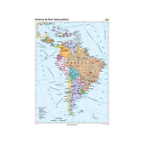 America de Sud. Harta politica 120x160 cm CR-3116A
