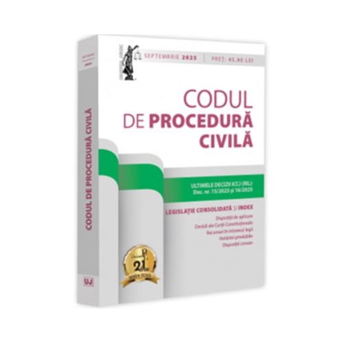 Codul de procedura civila - septembrie 2025. Editie tiparita pe hartie alba - Dan Lupascu