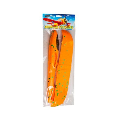 Avion din polistiren 47 cm cu led galben