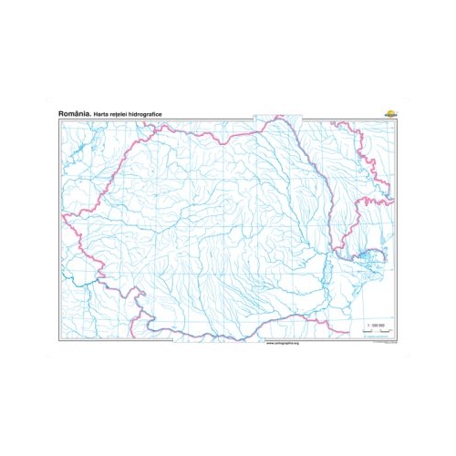 Romania. Harta retelei hidrografice 140x100 cm CR-3095B