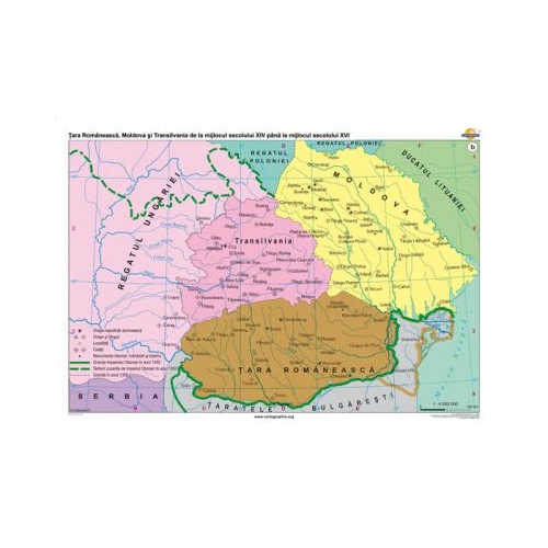 Tara Romaneasca Moldova si Transilvania de la mijlocul secolului 14 pana la mijlocul secolului 16 140x100 cm CR-3211B