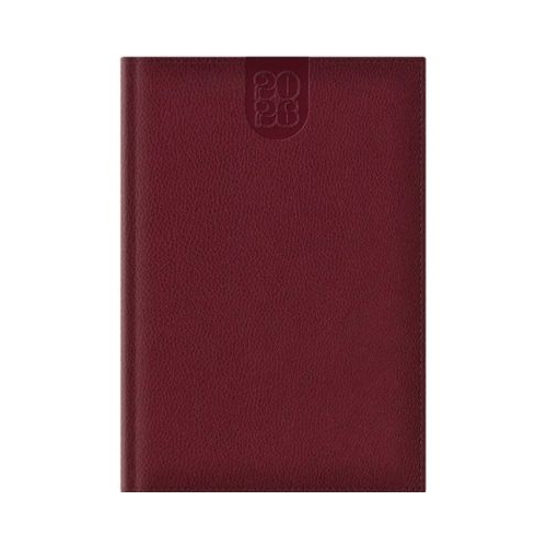 Agenda A5 datata 2026 Dakota EJ-1414 336 pagini ivory coperta buretata bordeaux cu margini aurii