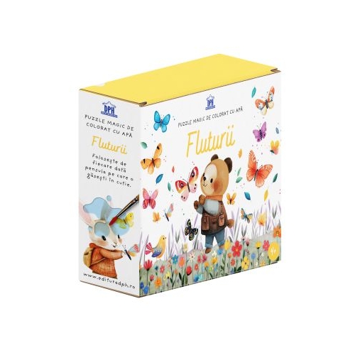 Fluturii. Puzzle magic de colorat cu apa