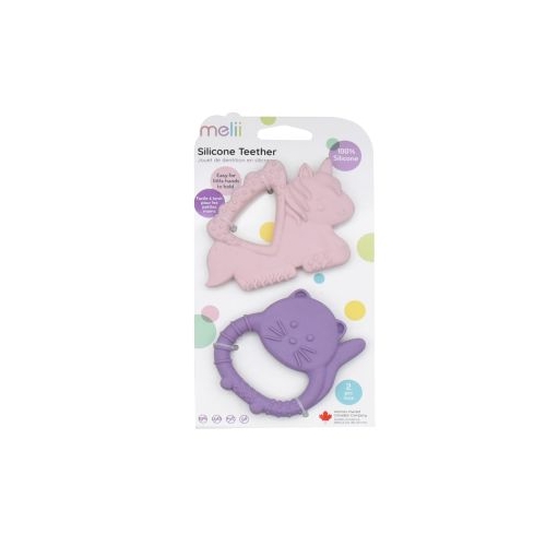 SET 2 JUCARII DENTITIE SILICON MELII MODEL UNICORN-PISICA