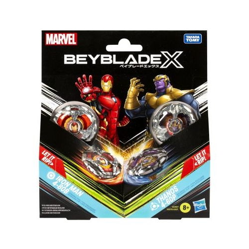BEYBLADE X MARVEL SET DUO IRON MAN 4-80B SI THANOS 4-60P