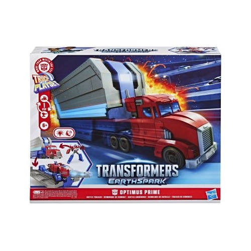 TRANSFORMERS EARTHSPARK CAMION CU REMORCA DE LUPTA OPTIMUS PRIME