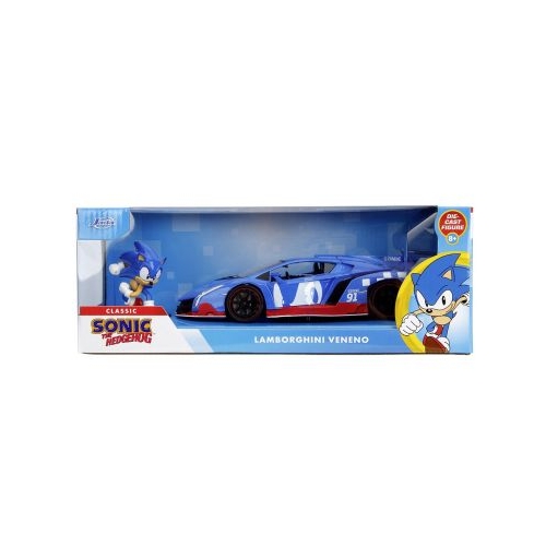 JADA SET FIGURINA ARICIUL SONIC SI MASINUTA METALICA SONIC LAMBORGHINI VENENO SCARA 1 LA 24