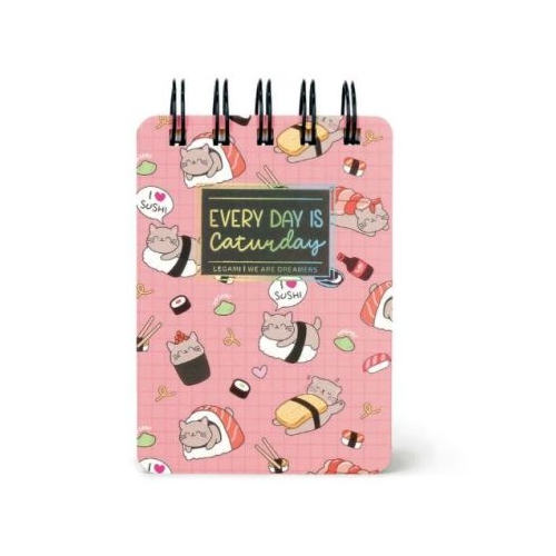 Carnet liniat dictando cu spirala Pisica Sushi Legami
