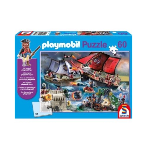 Puzzle 60 piese Piratii  Cadou figurina playmobil Schmidt