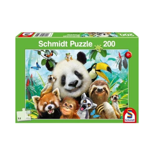 Puzzle 200 piese Portret de familie cu animale Schmidt