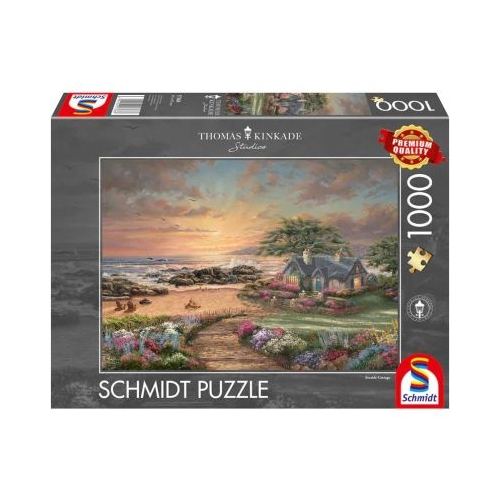 Puzzle 1000 piese Thomas Kinkade - Casuta pe malul marii Schmidt