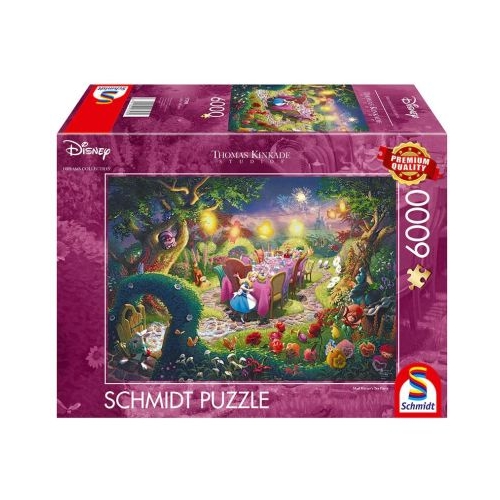 Puzzle 6000 piese Thomas Kinkade - Disney - Alice in Tara Minunilor petrecerea Schmidt
