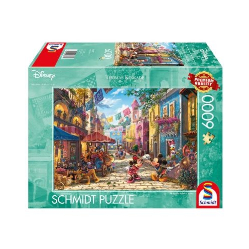 Puzzle 6000 piese Thomas Kinkade - Disney - Mickey si Minnie in Mexico Schmidt