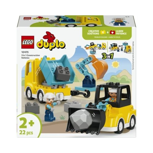 LEGO DUPLO Town. Vehicule de constructii 3 in 1 10475 22 piese