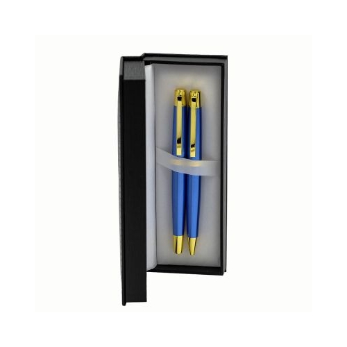 Set cadou stilou  pix CNX 8017 290035 corp metalic albastru clips auriu