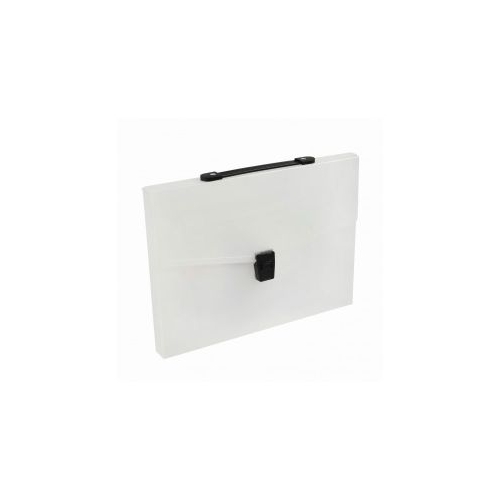 Servieta plastic cu maner A4 3.5cm 50 microni plastic transparent