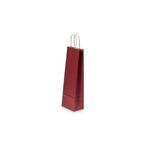 Punga cadou Colorarte 5521 14x8x39cm 110gmp rosu inchis manere din hartie rasucita pentru sticle