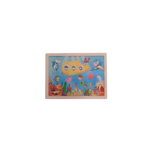 Puzzle lemn - Vizita in lumea marina 24 piese Colorarte