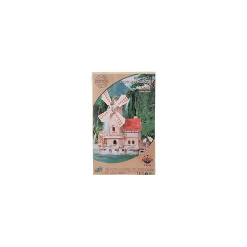 Puzzle lemn 3D - Moara de vant cu moara de apa 3 foi Colorarte