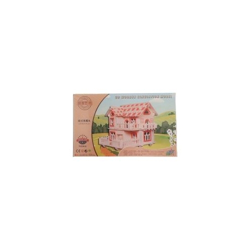 Puzzle lemn 3D - Casa cu etaj in stil european 3 foi Colorarte