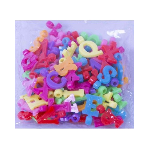Accesorii creatie - margele alfabet plastic diverse culori set 80-100 buc Colorarte