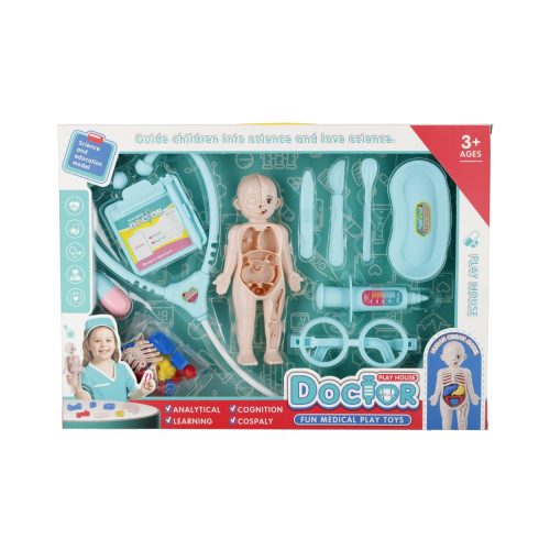 Jucarie set trusa medicala stetoscop schelet uman  accesorii MegaCreative 524066 10x19x5cm pvc