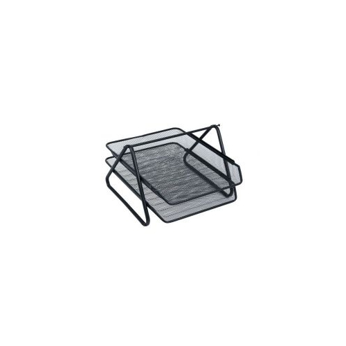 Tavita documente Office Cover 2 nivele plasa metalica negru