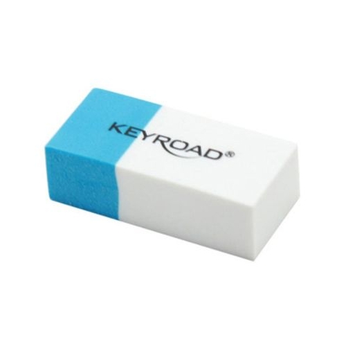 Radiera Keyroad Duo KR971645 dreptunghi 39x17x12mm alb-albastru 23 pentru creion 13 pentru pix cerneala
