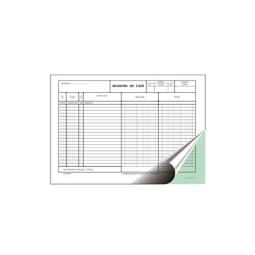 Tipizat - registru de casa lei - A4 landscape 2 exemplare carnet 50 seturi