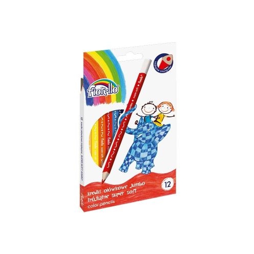 Creioane colorate Fiorello Jumbo Soft 170-2218 triunghiulare 12 culori blister carton
