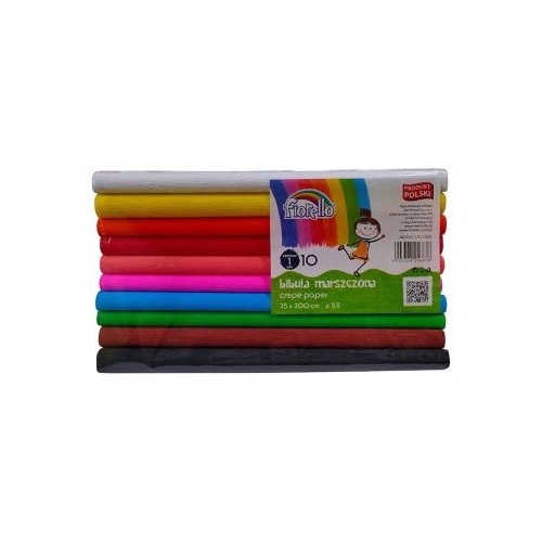 Hartie creponata Fiorello 170-2300 25x200cm diverse culori set 10 role