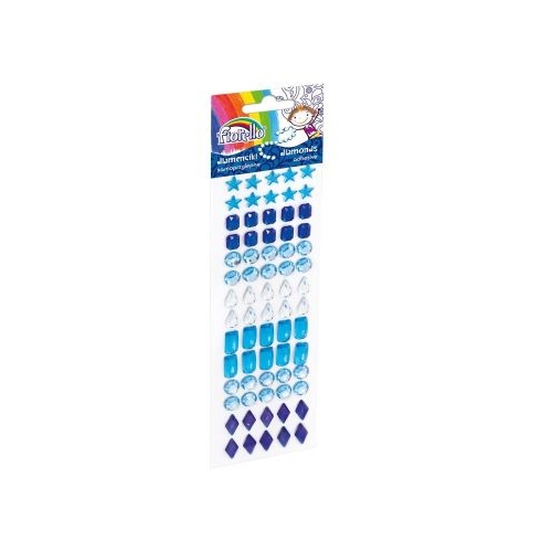 Accesorii creatie - pietre pretioase plastic albastru 10-18mm autoadezive blister 70 buc Fiorello GR-DS085  170-2467