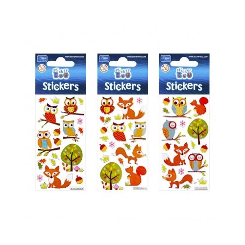 Abtibilduri - animalute padure set 17 buc Sticker Boo 382525