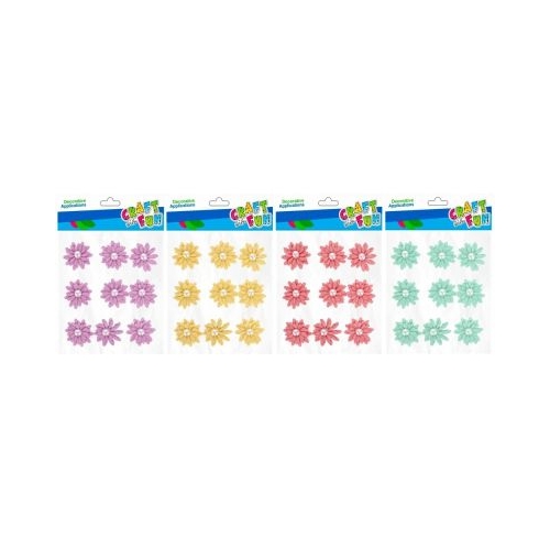 Abtibilduri - flori diverse culori set 9 buc Craft with Fun 480880