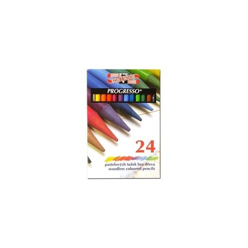 Creioane colorate fara lemn Koh-i-noor Progresso K8758-24 24 culori cutie carton