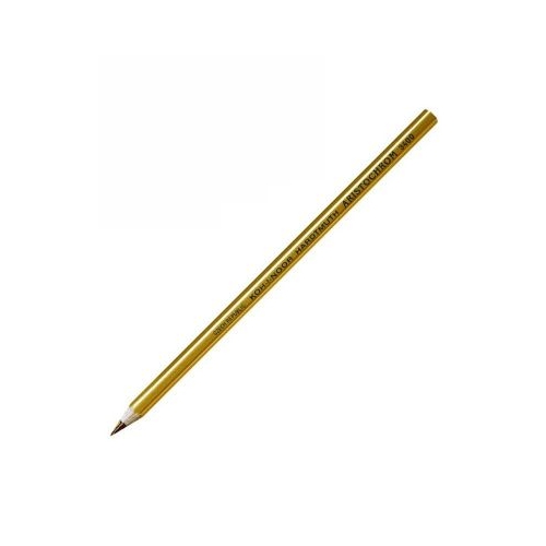 Creion grafit Koh-I-Noor Aristochrom K3400 tip papagal cu mina speciala tricolora corp hexagonal auriu fara guma de sters