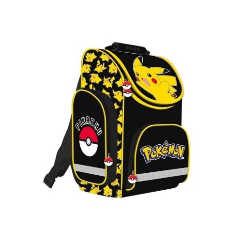 Ghiozdan St. Majewski Pokemon 35. 5cm 1 compartiment 3 buzunare negru cu galben