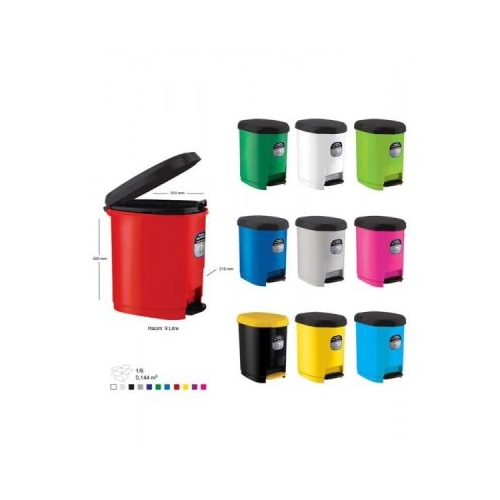 Cos de gunoi ARK 1380 pentru hartie 9 litri plastic cu pedala pentru ridicarea capacului alb