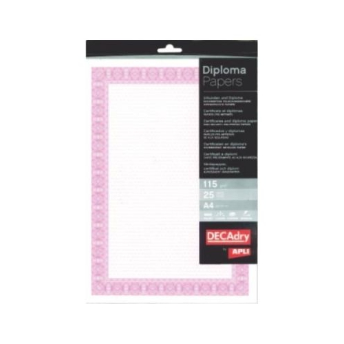 Hartie tip diploma A4 DECAdry Spiral OSD4041 115gmp rosu set 25 coli
