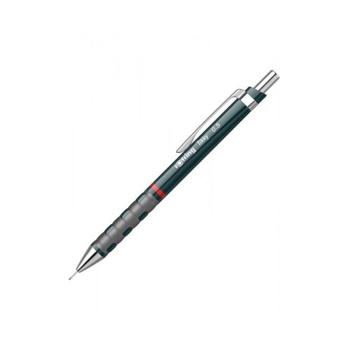 Creion mecanic Rotring Tikky 0. 5 mm corp plastic rezistent gri inchis gun cu guma de sters