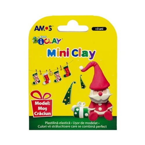Plastilina Amos iClay AM-27 30g Model Mos Craciun cutie 4 culori