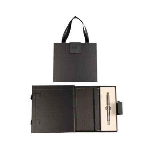 Set cadou stilou grafitargintiu  agenda mate A6 Cresco Elegant Premium 850061-1 cutie neagra magnet