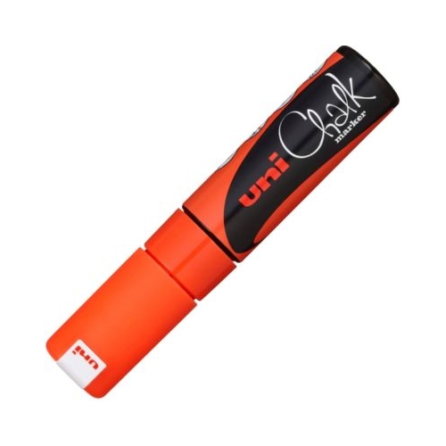 Marker cu creta UNI Chalk PWE-8K varf tesit 8. 0mm Portocaliu fluorescent