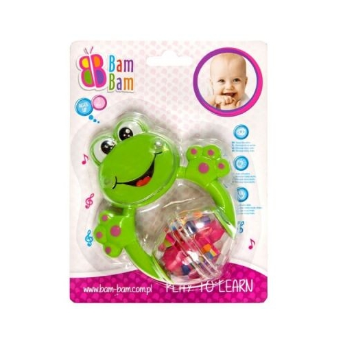 Jucarie bebelusi zornaitoare - broscuta - Bam Bam 359927 3 luni