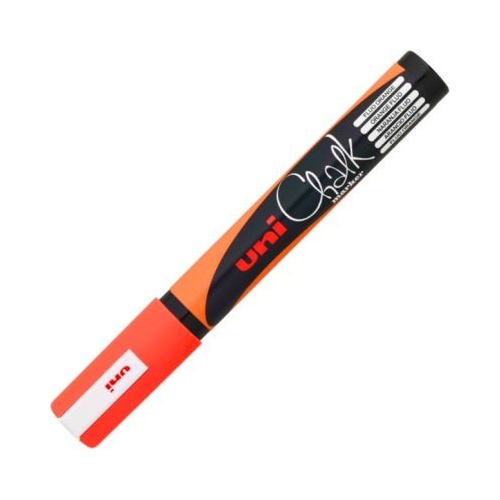 Marker cu creta UNI Chalk PWE-5M varf rotund 1. 8-2. 5mm Portocaliu fluorescent