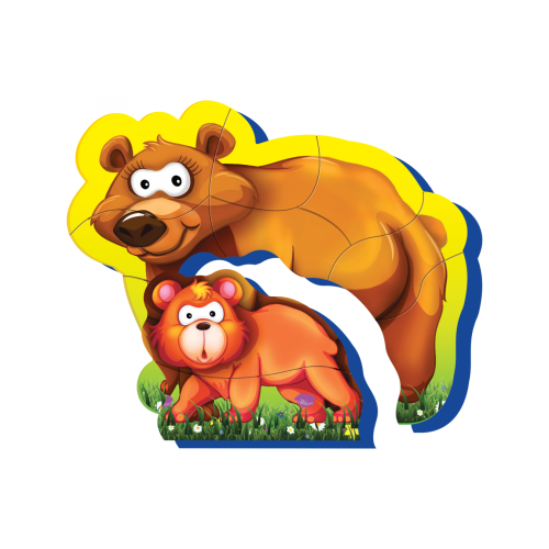 PUZZLE DIN SPUMA EVA, MAMA SI PUIUL URS  8 PIESE PUEDO
