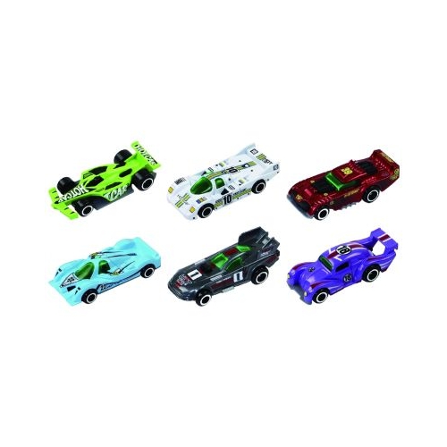 Macheta Die Cast set 3 masini de curse diverse culori si modele 1/64