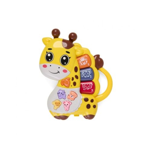JUCARIE GIRAFA CU LUMINI SI SUNETE GALBENA MOMKI